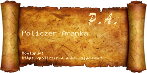 Policzer Aranka névjegykártya